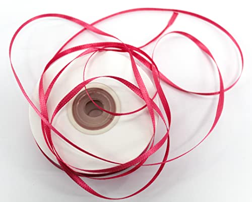 CaPiSo 100m Satinband 3mm Schleifenband Geschenkband Dekoband Satin Hochzeit Weihnachten Weihnachtsband (Dunkles Rosa) von CaPiSo