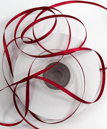 CaPiSo 100m Satinband 3mm Schleifenband Geschenkband Dekoband Satin Hochzeit Weihnachten Weihnachtsband (Kardinalrot) von CaPiSo
