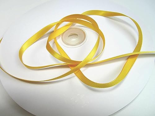 CaPiSo 100m Schleifenband 6mm Geschenkband Stoffband Dekoband Dekoration Hochzeit Glückwünsche Weihnachten (100m, Gelb) von CaPiSo