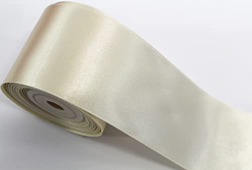 CaPiSo 10m Premium-Satinband 50mm Schleifenband Geschenkband Dekoband Dekorationsband Weihnachten Hochzeit (Creme) von CaPiSo