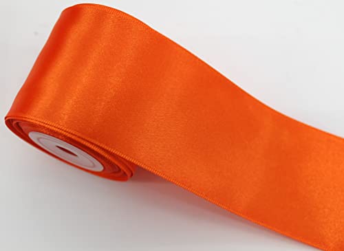 CaPiSo 10m Premium-Satinband 50mm Schleifenband Geschenkband Dekoband Dekorationsband Weihnachten Hochzeit (Orange) von CaPiSo