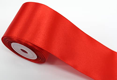 CaPiSo 10m Premium-Satinband 50mm Schleifenband Geschenkband Dekoband Dekorationsband Weihnachten Hochzeit (Rot) von CaPiSo