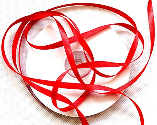 CaPiSo 20m Satinband 6mm Dekoband Weihnachten Schleifenband Geschenkband Dekorationsband (Rot, 20m) von CaPiSo