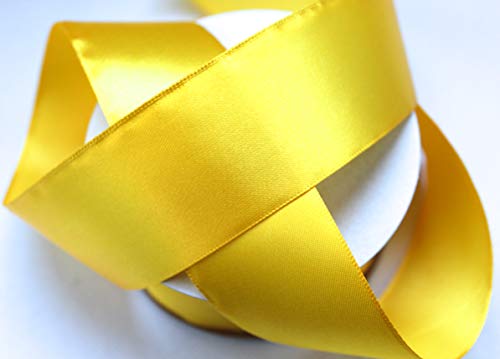 CaPiSo 22m 40mm Satinband 4 cm Dekoband Weihnachten Schleifenband Geschenkband Dekorationsband (Gelb) von CaPiSo