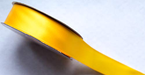 CaPiSo 25m 10mm doppelseitiges Satinband Premium-Qualität Schleifenband Satin Dekoband Geschenkband beidseitig (Gelb) von CaPiSo
