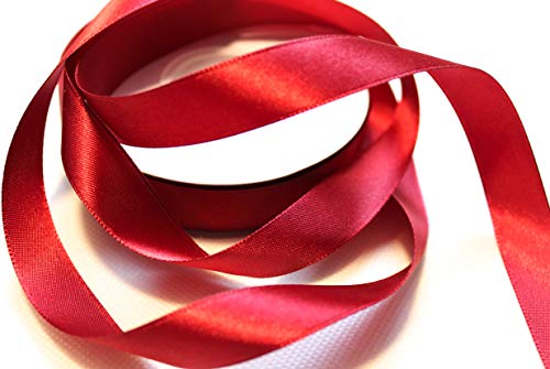 CaPiSo 25m 15mm Satinband 1,5 cm Dekoband Weihnachten Schleifenband Geschenkband Dekorationsband (Bordeaux) von CaPiSo