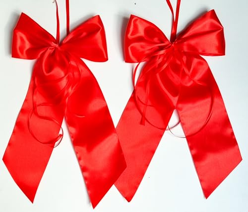CaPiSo Set 20x40cm Große Rote Satinschleife Handarbeit ohne Basteln Schleife Geburtstag Weihnachtsschleife Weihnachten Türschleife Satin Weihnachtsdeko Outdoor (2er Set 20x40cm) CaPiSo Set 20x40cm Große Rote Satinschleife Handarbeit ohne Basteln Schleife Geburtstag Weihnachtsschleife Weihnachten Türschleife Satin Weihnachtsdeko Outdoor (2er Set 20x40cm) von CaPiSo