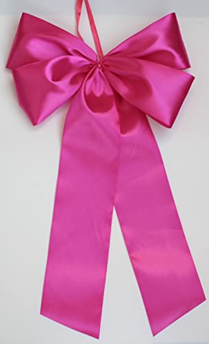 CaPiSo 30 x 50 cm Große Fertigschleife ohne Basteln Satin-Schleife Satinschleife Geburtstag Weihnachtsschleife Schulanfang Schultüte Weihnachten Hochzeit Doppelschleife (Rosa-Pink) von CaPiSo