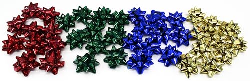 CaPiSo 40X Große Ziehschleife 5cm Metallic Selbstklebend Fertigschleife ohne basteln Pull Bow Zugband Polyband Dekoschleife Geschenkschleife (Rot+Grün+Blau+Gold) CaPiSo 40X Große Ziehschleife 5cm Metallic Selbstklebend Fertigschleife ohne basteln Pull Bow Zugband Polyband Dekoschleife Geschenkschleife (Rot+Grün+Blau+Gold) von CaPiSo