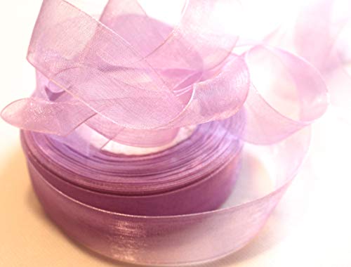 CaPiSo 45m Organza 25mm Breite 2,5cm Organzaband Schleifenband Geschenkband Dekoband Dekoration Deko Hochzeit Weihnachten (Flieder, 45m) von CaPiSo