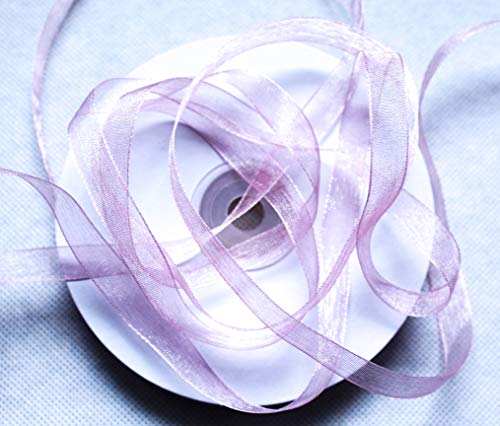 CaPiSo 50 m Organza -Schleifenband in 1 cm Breite mit Webkante (Dunkles Rosa) von CaPiSo