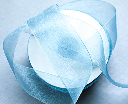 CaPiSo 50m Organza 40mm Breite 4cm Organzaband Schleifenband Geschenkband Organza Hellblau CaPiSo 50m Organza 40mm Breite 4cm Organzaband Schleifenband Geschenkband Organza Hellblau von CaPiSo