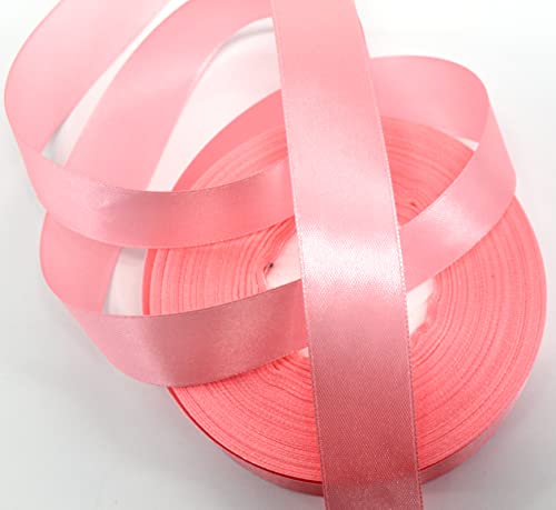 CaPiSo 50m Satin-Schleifenband 25mm Breite 2,5cm Dekorationsband Dekoband Satinband Geschenkband (Pastell-Rosa) von CaPiSo