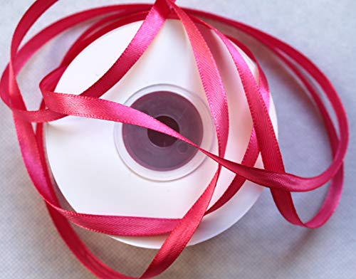 CaPiSo 50m Satinband 6mm Dekoband Weihnachten Schleifenband Geschenkband Dekorationsband (Dunkelrosa, 50m) von CaPiSo