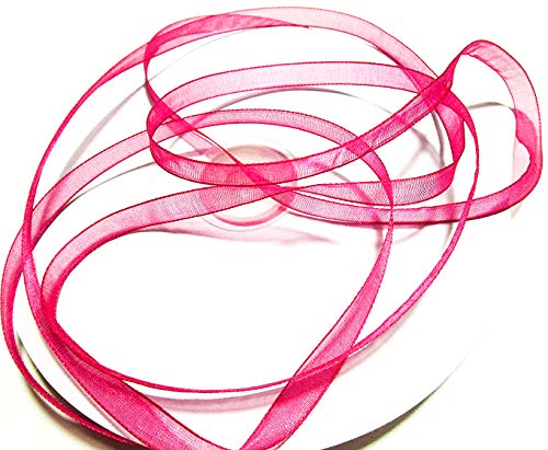 CaPiSo 6mm Organzaband Schleifenband Geschenkband Organza Hochzeit Weihnachten Dekoration Dekoartikel (Fuchsia, 100m) von CaPiSo