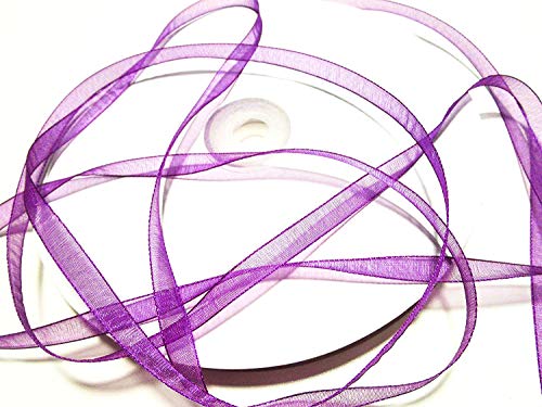 CaPiSo 6mm Organzaband Schleifenband Geschenkband Organza Hochzeit Weihnachten Dekoration Dekoartikel (Lila, 100m) von CaPiSo