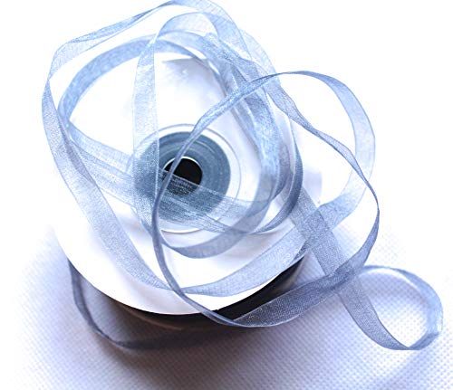 CaPiSo 6mm Organzaband Schleifenband Geschenkband Organza Hochzeit Weihnachten Dekoration Dekoartikel (Silber Neu, 100m) von CaPiSo