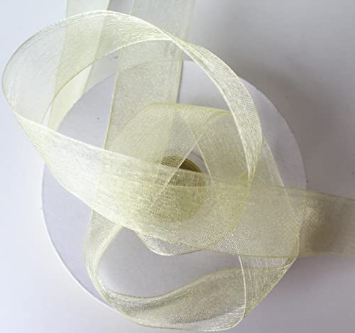 CaPiSo SCHLEIFENBAND Organza 50m x 25mm Organzaband Geschenkband DEKOBAND Hochzeit Antennenband (Creme-Hautfarben) von CaPiSo