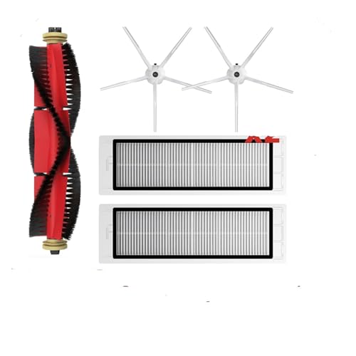 HEPA-Filter. Mopptuch.Roboterstaubsauger.Staubsauger-Ersatzteile.Hauptseitenbürsten.Seitenbürsten.Kompatibel mit Roborock S5 S502-00 S502-02 S5 Max S6 S6 MaxV S6 Pure E4 E5 (Color : AS SHOW-13) von CaScam