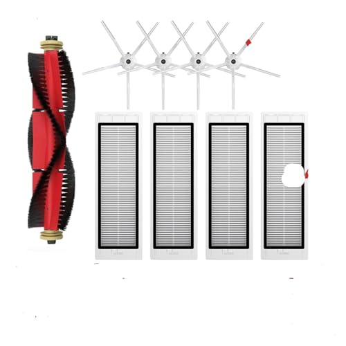 HEPA-Filter. Mopptuch.Roboterstaubsauger.Staubsauger-Ersatzteile.Hauptseitenbürsten.Seitenbürsten.Kompatibel mit Roborock S5 S502-00 S502-02 S5 Max S6 S6 MaxV S6 Pure E4 E5 (Color : AS SHOW-14) von CaScam
