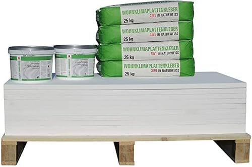 CaSi-Systems, Klimaplatte 30mm Calciumsilikat Dämmplatte, anti Schimmel, für innen, Keller, Feuchtraum, Energiesparend & Dämmend, Set für 51,8 m² CaSi-Systems, Klimaplatte 30mm Calciumsilikat Dämmplatte, anti Schimmel, für innen, Keller, Feuchtraum, Energiesparend & Dämmend, Set für 51,8 m² von CaSi-Systems