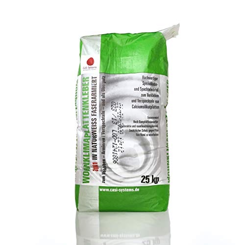 CaSi-Systems | 3-in-1 Wohnklimaplattenkleber 25 kg weiß, zum Kleben von Calciumsilikat Klimaplatten, Spachtelmörtel CaSi-Systems | 3-in-1 Wohnklimaplattenkleber 25 kg weiß, zum Kleben von Calciumsilikat Klimaplatten, Spachtelmörtel von CaSi-Systems