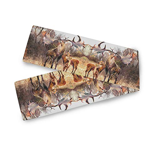 CaTaKu Abstrakte Tier Hirsch Tischläufer für Abendessen Tisch Buch Tisch 178 x 33 cm doppelseitig bedruckt für Party oder jedes Festival von CaTaKu