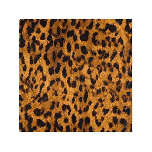 CaTaKu Leoparden-Servietten, Cocktail-Servietten, Löwen-Motiv, waschbar, wiederverwendbar, für Partys, Zuhause, Küche, Dekoration, 50,8 x 50,8 cm Casual 20" x 20" mehrfarbig von CaTaKu