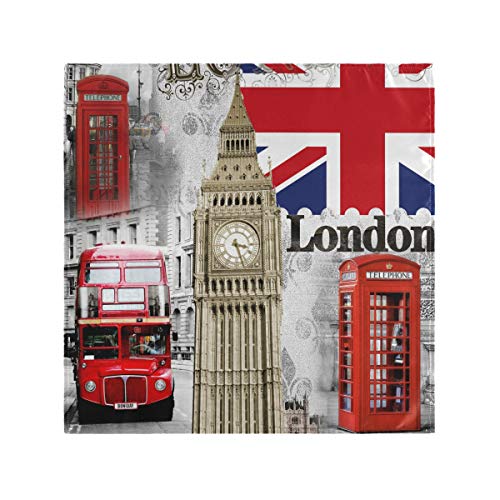 CaTaKu Retro-Cocktail-Servietten, England London Servietten, waschbar, wiederverwendbar, für Party, Zuhause, Küche, Dekoration, 50,8 x 50,8 cm Casual 20" x 20" mehrfarbig CaTaKu Retro-Cocktail-Servietten, England London Servietten, waschbar, wiederverwendbar, für Party, Zuhause, Küche, Dekoration, 50,8 x 50,8 cm Casual 20" x 20" mehrfarbig von CaTaKu