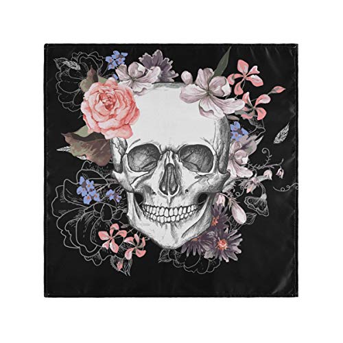 CaTaKu Servietten, Motiv: Totenkopf, Halloween, waschbar, wiederverwendbar, für Cocktail-Servietten, 50,8 x 50,8 cm Casual 20" x 20" mehrfarbig von CaTaKu