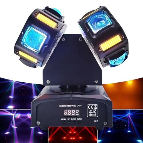 CaalLogt Moving Head Bühnenlampe - Stufenlos drehbar, unterstützt DMX512-Signal/Master/Slave/Auto-Demo/Soundsteuerung. Elektronische Automatische Positionierung für DJ-KTV-Diskopartys von CaalLogt