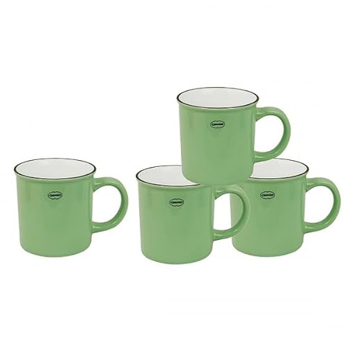Cabanaz Tasse Kaffeetassen Teetassen 4er-Set 250ml Keramik Emaille Retro (Vintage Green) von Cabanaz