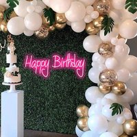 Custom Neon Schild Happy Birthday Dekoration Led Licht Party Für Raum Wandbehang Meter Deko von Cabbageneonstroe