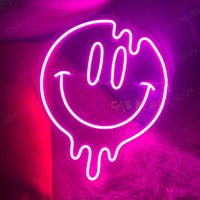 Schmelzendes Smiley Gesicht Neon Schild Led Tropfendes Lächeln Wand Dekor Schlafzimmer Wohnzimmer Licht Kunst Dekor Mode Geschenk Für Freund von Cabbageneonstroe