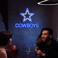 star Neon Schild Custom Cowboys Fußball Sport Led Licht Gaming Room Deco Bar Pub Wandbehang, Dallas von Cabbageneonstroe