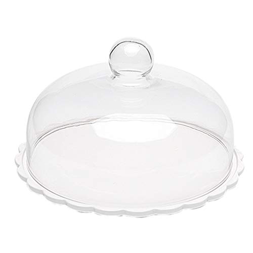 1 Set Kuchen Glasglocke mit Keramik Teller Glas Käseglocke Tortenplatte Haube Dome Torten Glashaube Kuchenständer Tortenglocke Lebensmittel Abdeckung Deckel für Patisserie Cover von Cabilock
