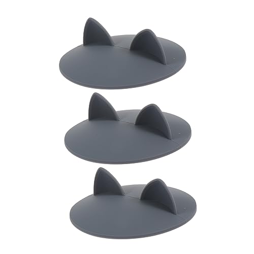 3St Becherdeckel Schüssel Flaschen wiederverwendbar Tassen Spender wegbringen sicher Getränke Soda Becherabdeckung Cartoon-Cup-Abdeckung Abdeckung des Heimpokals Kieselgel Grey Cabilock von Cabilock