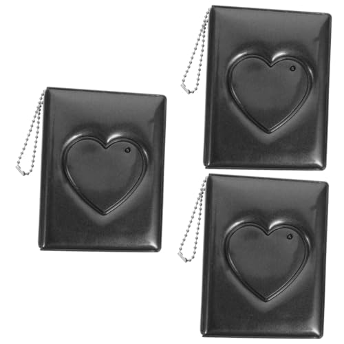 3st Liebe Fotoalbum Kinder Sammelalbum Fotohalter Mini-sammelalbum Hochzeitsalbum Taschenordner Mini-scrapbook-album Erinnerungsfotoalbum Bilderalbum Herz Fotoordner Pvc Black Cabilock von Cabilock
