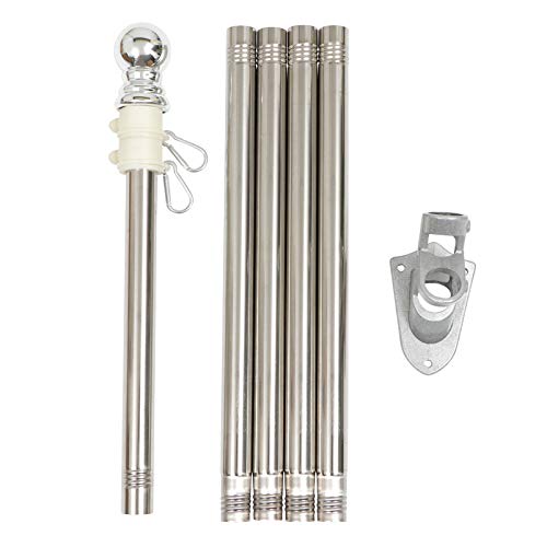 Cabilock 1 Satz 6FT Fahnenmast Kit mit Halterung Fahnenstange Flaggenmast Flaggenstange Outdoor Fahnenhalter mit Drehbaren Ringen für Fahnen Flaggen Wandmontage Zufällige Farbe von Cabilock