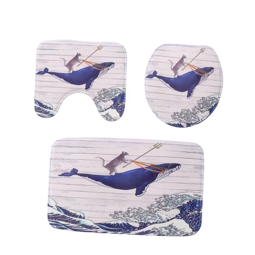 Cabilock 1 Satz Badezimmerkissenabdeckung Boden Saugfähig Badezimmer Toilettenabdeckung Toilettendeckel Cover Toilettenabdeckungsdeckel Badteppich Wc-Abdeckung Matte Toilettentankabdeckung von Cabilock