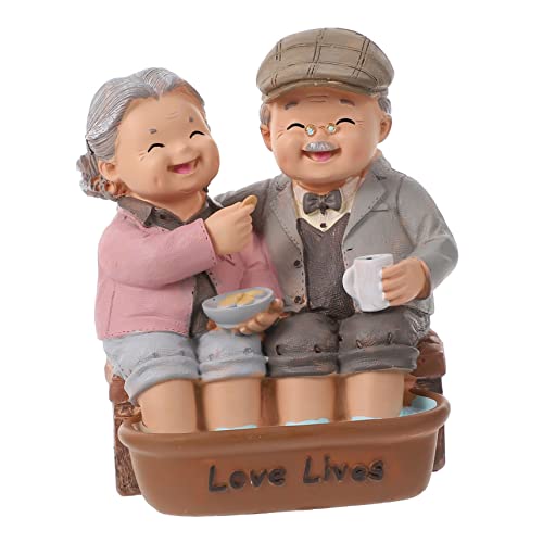 Cabilock 1 Satz Ehemann Und Ehefrau Mann Und Frau Figur Großeltern Paarfiguren Ehepaar Süße Gartenfigur Moderner Schreibtisch Hochzeitspaarfiguren Mama Zubehör Harz Alten Verliebt von Cabilock