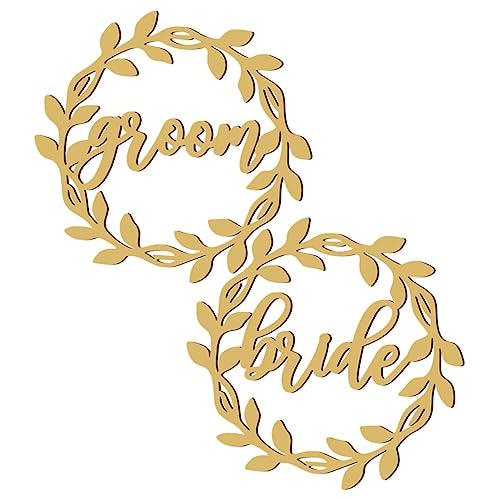 Cabilock 1 Satz Hochzeitsstuhldekoration Bräutigam Zeremonie Brautzeichen Braut- Hochzeitsstuhl Zeichen rustikale Hochzeit Brautdusche Zeichen Braut Stuhl Zeichen Braut Planke Golden von Cabilock
