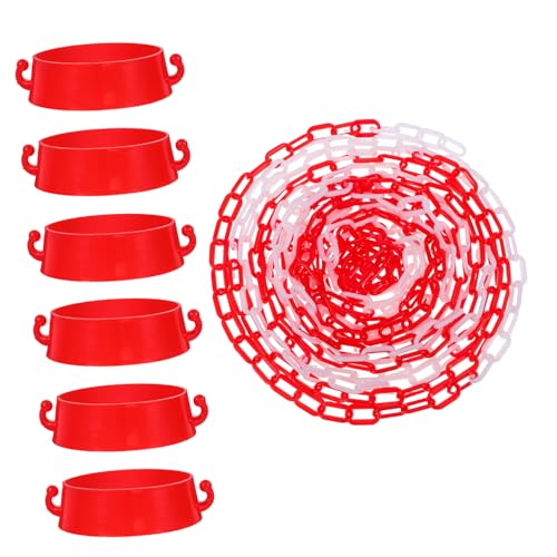 Cabilock 1 Satz Kunststoff Sicherheitskette mit Roten Haken für Baustellen Parkplätze und Notfälle Verkehrssicherheitszubehör Cabilock 1 Satz Kunststoff Sicherheitskette mit Roten Haken für Baustellen Parkplätze und Notfälle Verkehrssicherheitszubehör von Cabilock