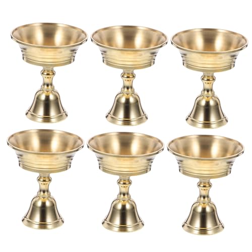 Cabilock 1 Satz Kupfer Ghee Lampenhalter Kerzenwachs Hängelampe Dochtständer Butterlampe Tassenlicht Dochthalter Ghee Lampenständer Dochthalter Butterlampenhalter 6 Stück von Cabilock
