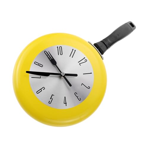 Cabilock 1 Satz Pfanne Wanduhr Küchenthema-wanduhr Bratpfanne Wanddekoration Küchenwanduhr Dekorative Besteckuhr Badezimmer Wanduhr Outdoor-Uhr Gartenuhr Büro Plastik Draussen Stille Glocke von Cabilock