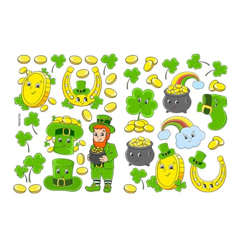 Cabilock 1 Satz St. Patrick-aufkleber Patrick Wandtattoo St Patricks Day Dekorationen Scrapbook-aufkleber Grüne Irische Aufkleber St Patricks Day Aufkleber Patrick-party Pvc Etikett Glas von Cabilock