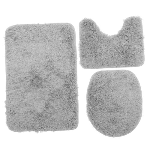 Cabilock 1 Satz Teppich Elektrischer Toilettensitz Weicher Toilettensitz Süße Badezimmermatte Toilettendeckel Klopapierhalterung Bidet Kissen Töpfchen-Trainings-toilettensitz Polyester Grey von Cabilock