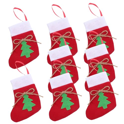 Cabilock 1 Satz Weihnachts Strumpf Messer Und Tasche Kommoden-Organizer Besteck Schubladen-Organizer Silber Haustier Inhaber Vor Strumpfhalter Einstellbar Rot Stoff 8st von Cabilock