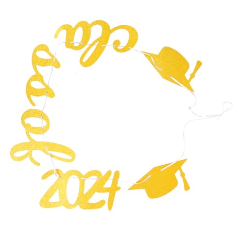 Cabilock 1 Set 2024 2024 Abschlussbanner Rahmen Happy Year Banner Tür Absolventen Aufkleber Schild Topper Hochzeit Glückwünsche Congrats Requisite Abschlussball Nacht von Cabilock