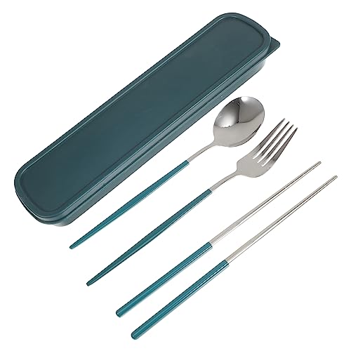Cabilock Grünes 4-in-1-besteckset Tragbar Mit Löffel Essstäbchen Und Aufbewahrungsbox Spülmaschinenfest von Cabilock